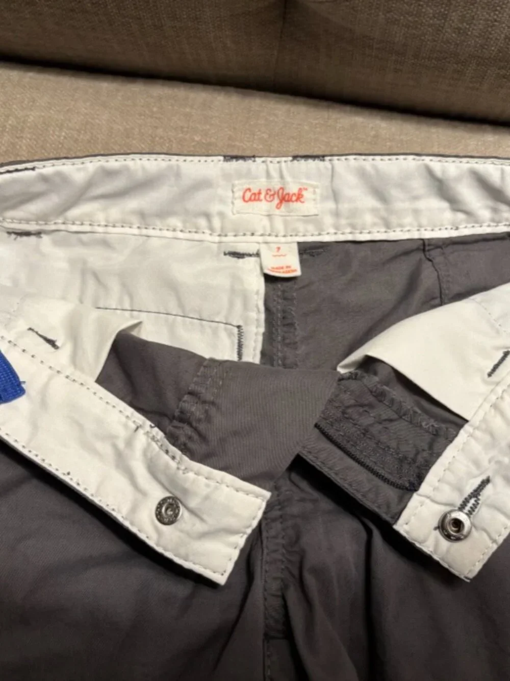 Cat & Jack grey cotton poplin shorts, Size 7